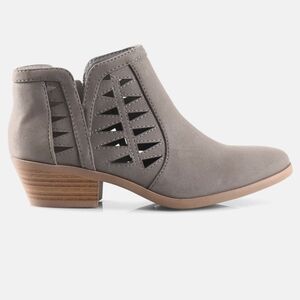 Ankle bootie boot with cut outs